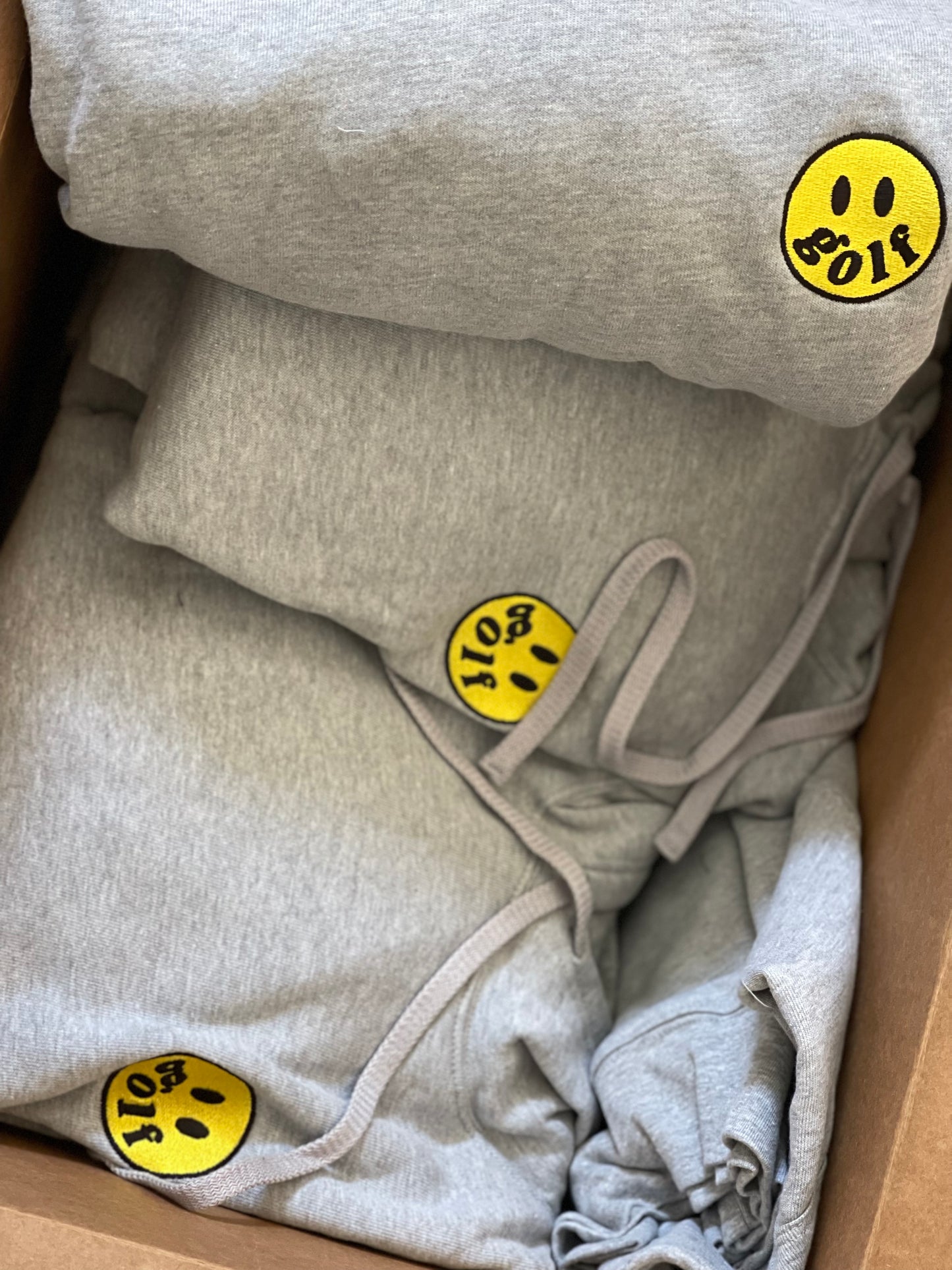 Cozy Happy Golf Hoodie Grey